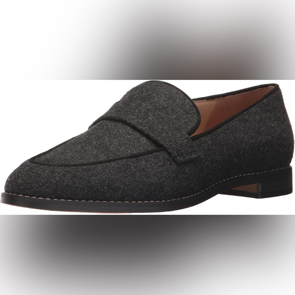 Franco Sarto Gray Slip-On Loafers Textured Fabric